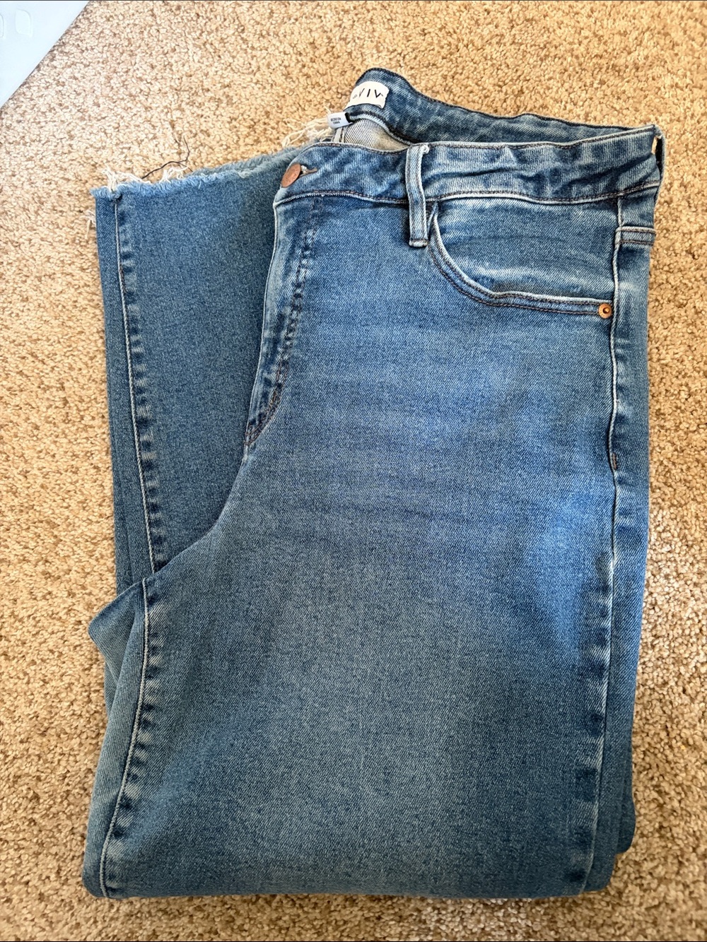 Ava & Viv Blue Denim High-Rise Slim Straight Jeans